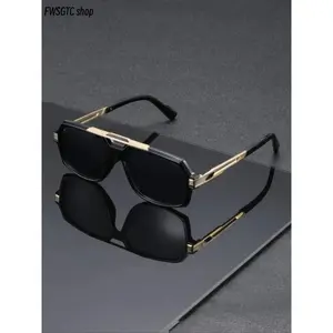 2026 Upgrade Men Classic Metal Edge Aviator Sunglasses, featured with trendy transparent frame and European fashion style. Stylish sports eyewear for men, perfect daily fashion shades, great choice for Black Friday and Thanksgiving holiday deals.