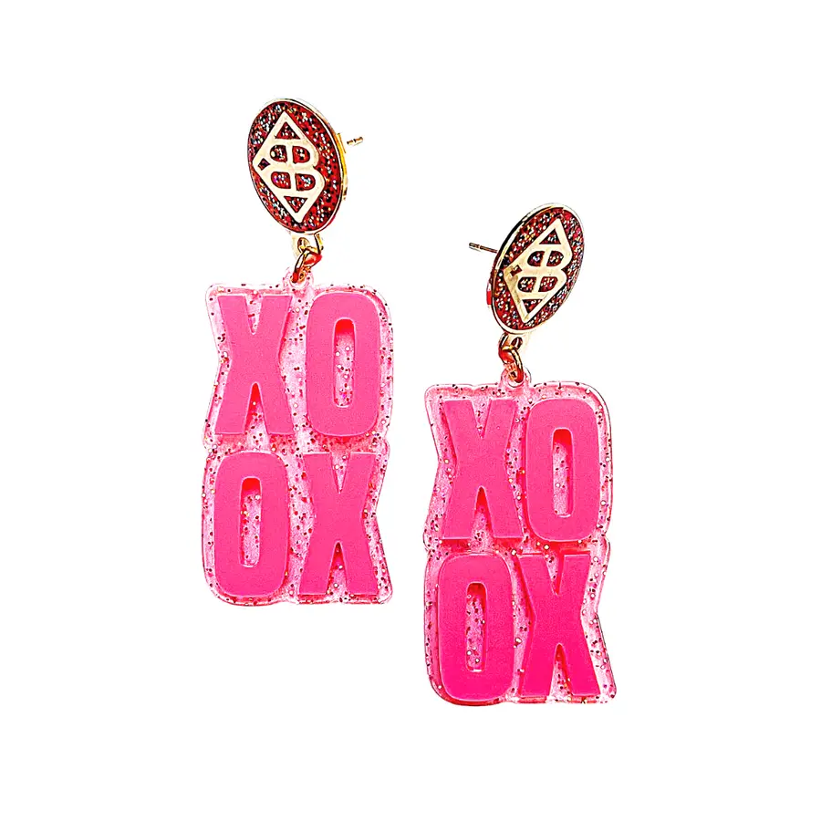 HOT PINK XOXO EARRINGS