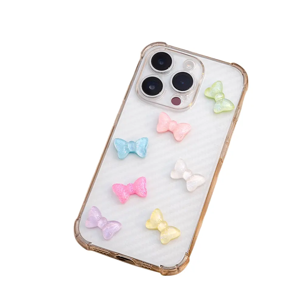 40 Pack Cute Gradient Resin Charms, Transparent Glitter Heart Bow Ice Cream Flatback Cabochons, Kawaii Candy Color DIY Craft Accessories for Shoe Decals Car Stickers Phone Case Making