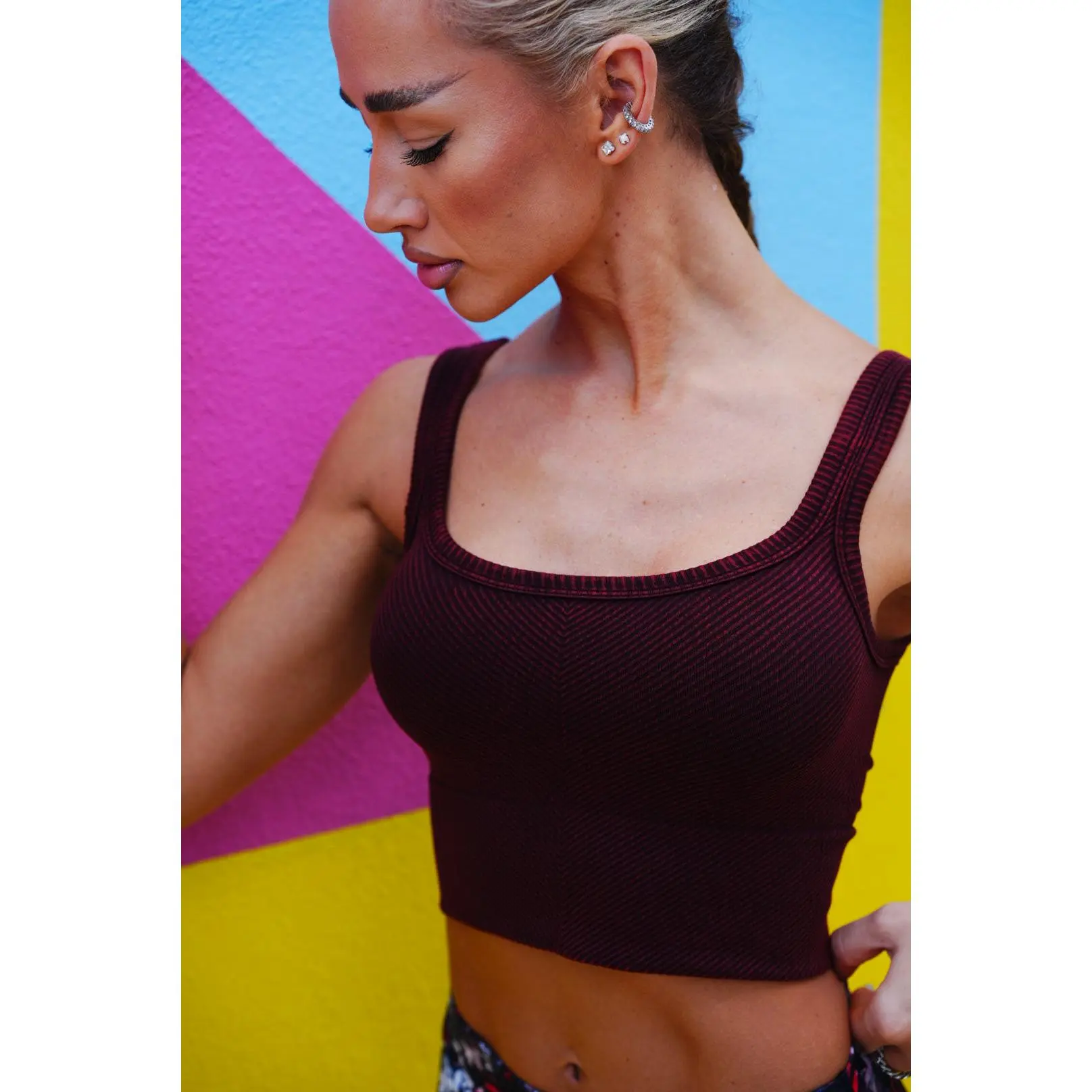 Vintage Chevron Crop Top by NIKIBIKI