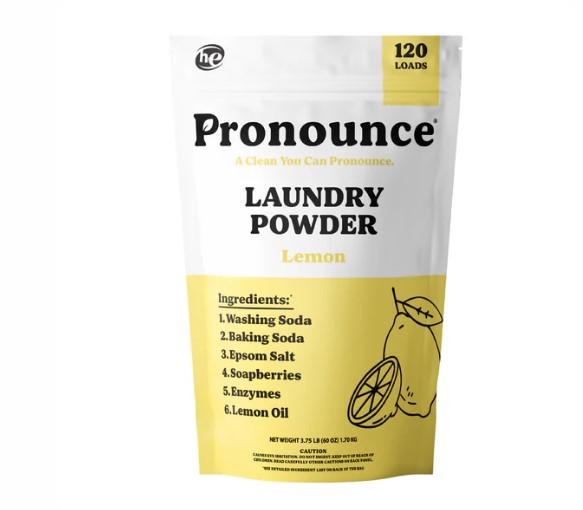 Pronounce Laundry Powder - 120 Loads - Safe For Families , Babies , Sensitive SkinEczema - hương thơm  Lavender ,  Lemon ,  Peppermint