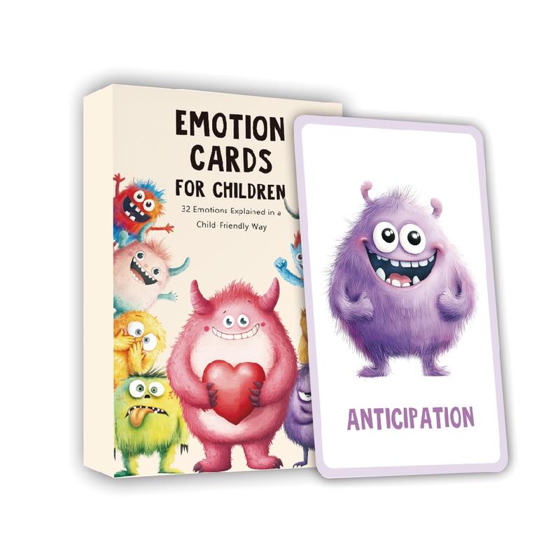 Emotion Monsters Cards with Explanatory Texts Cute Emotion Cards -German English French emotion cards,Self-Regulation Tools Social-Emotional Learning, Mood Management