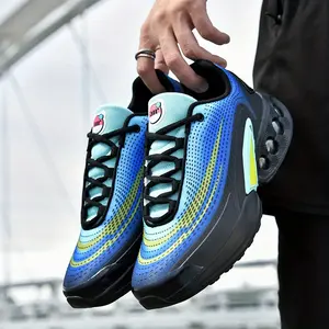 2025 Spring New Men's & Women's Plus Size Air Cushion Running Shoes - Lightweight Breathable Shock-Absorbing Sneakers with Geometric Design, Non-Slip Rubber Sole for Gym, Training & Casual Wear