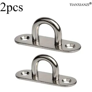 2Pcs Heavy Duty U-Shaped Hanging Rings, Metal Hooks for Fan, Sandbag, Ship Refurbishment, Ceiling Mount, Wall-Mounted Shelf