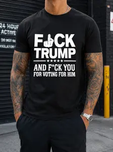 Anti Trump Political Statement Graphic Tee Vintage Washed Cotton T Shirt For Men Women Anti Trump Voter Funny Sarcastic Streetwear Tee
