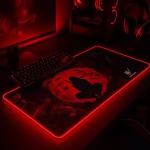 Blood Moon Shinobi RGB Gaming Mouse Pad, Anime mousepad – FASTSHIPPING
