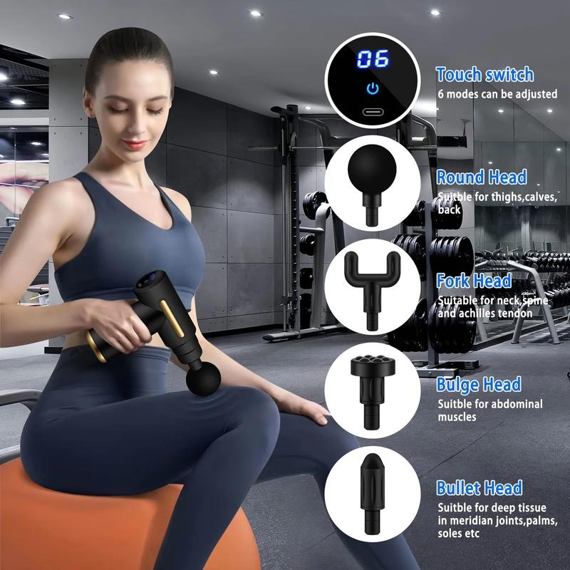 Massage Gun, Small Travel Tool, Massage Gun Deep Tissue,Percussion Handheld Portable Muscle Massager Tool for Full Body Pain Relief, Ideal Gifts for Men, Women(Black)