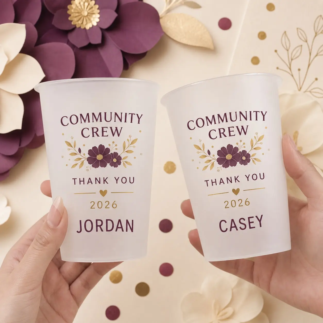 Personalized Volunteer Appreciation Cups, Custom Name Event Cups, Made to Order