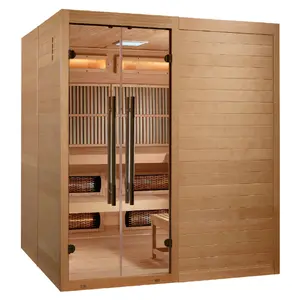 Toledo 6 Person Hybrid Sauna Indoor Full Spectrum and Harvia Traditional Stove