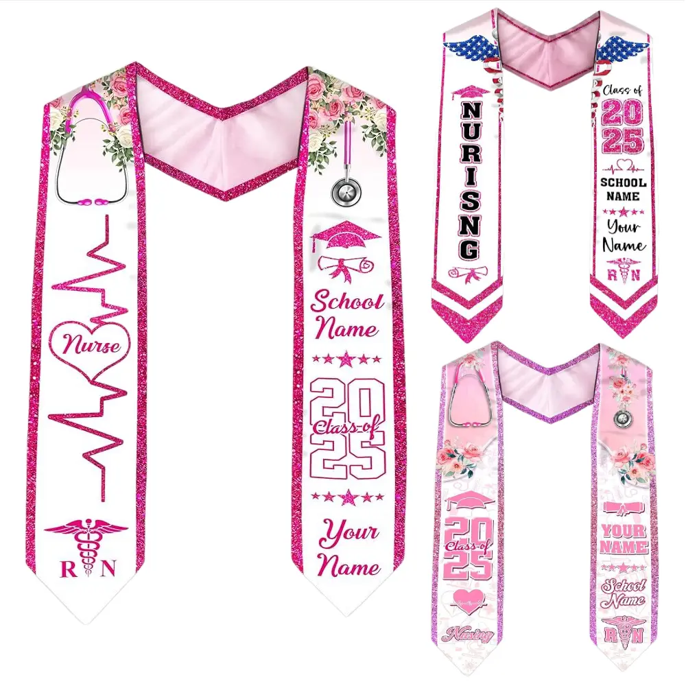 Personalized Nurse Graduation Sash Class Of 2025, Custom Major Graduation Stole Gifts for Nursing Student, Nursing Graduation Stoles