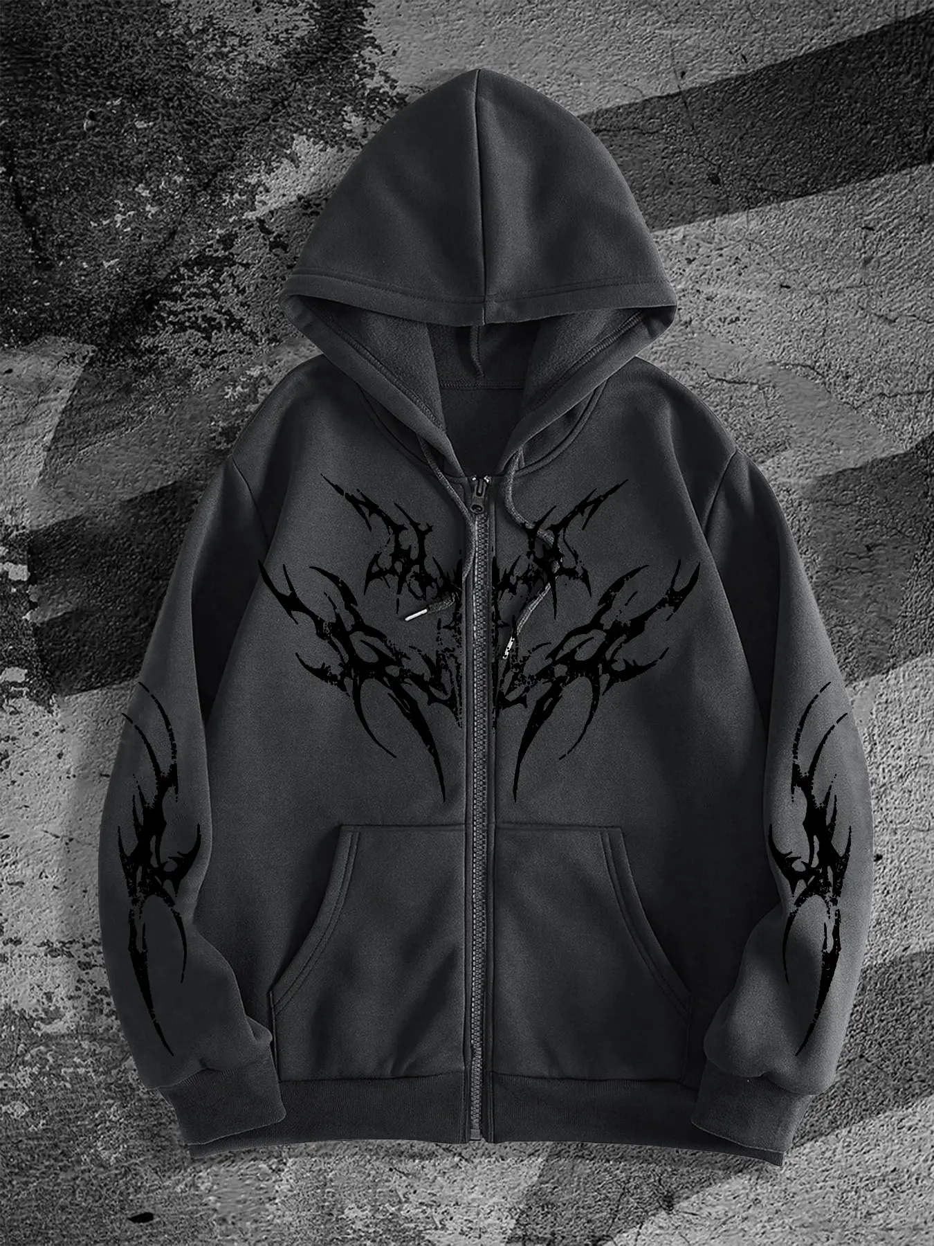 Y2K Harajuku Spider Graphic Full-Zip Hoodie Jacket Men Women - View #9