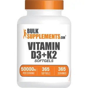 BulkSupplements - Vitamin D3 + K2 Softgels - 365 Softgels - 50000IU per Serving