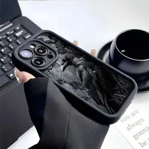Phone Case - New, Fun, Elegant, And Melancholic Black Crow Pattern Phone Case - Compatible with iPhone 17 Air Pro Max iPhone16 15 14 13 12 11 Pro Max XS XR X Plus SE Mini, Shockproof TPU Soft Case Providing All-Around Protection for The Phone