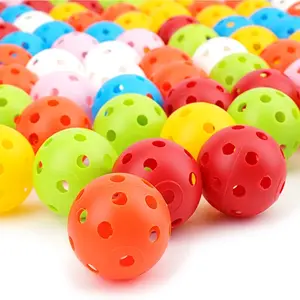 50pcs/pack 42mm Golf Practice Balls 26 Holes Indoor Plastic Golf Balls Polyethylene Material