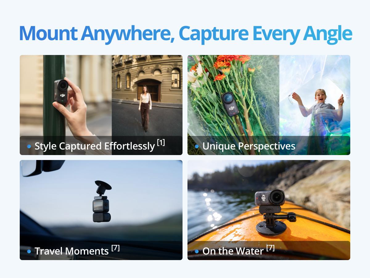 DJI Osmo Nano Standard Combo (128GB) - Small 4K/60fps Vlogging Camera with a 1/1.3″ Sensor, 143° Wide FOV Video, 200-Min Recording, Swift Content Transfer, Magnetic POV Cam 4K for Sports, Vlog