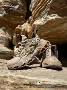 Men's Dragon Decor Blade Sole Lace Up Sneakers, Casual Comfortable Breathable Sports Running Shoes, Male All-match Round Toe Sneakers for Daily Life