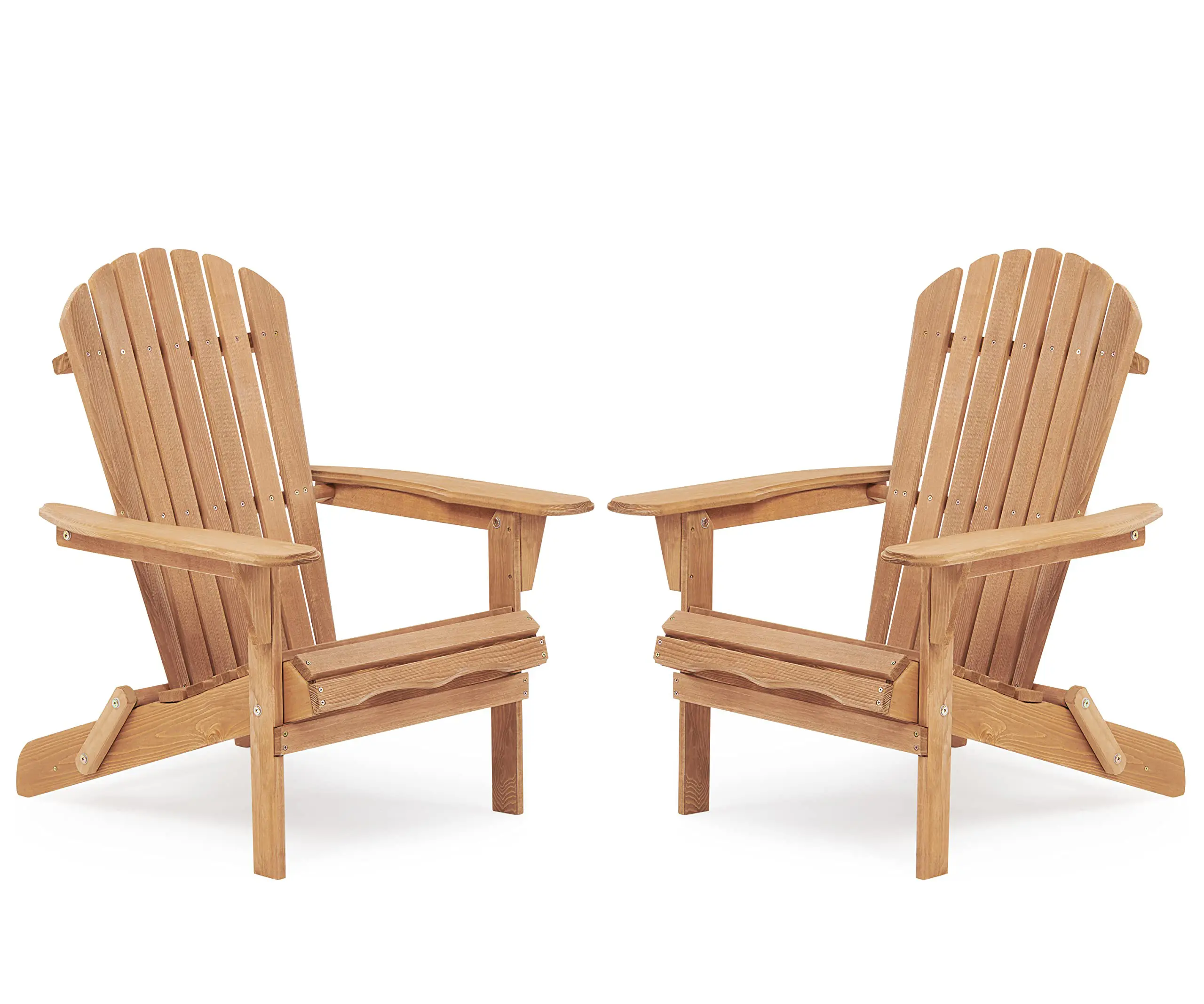 Dreamzon Foldable Cedar Wood Adirondack Chairs Set of 2 - Pre-Built Half-Assembled Outdoor Lounge Chairs with Wide Arms, 220 lbs Max Capacity, 42''D x 22''W x 8''H for Adult Garden, Backyard (Adirondack Design)