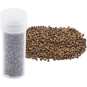Pack of 1000 Tiny Metal Crimp Spacer Stopper Beads 2mm for Jewelry Making (Bronze)