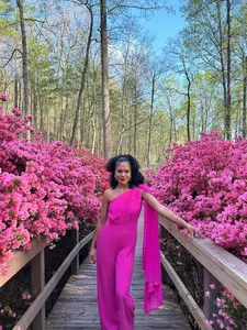 Magenta Off The Shoulder Blessed Bae Jumpsuit