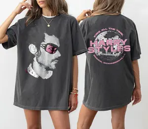 Harry Styles Shirt, Retro Kiss All The Time Disco Ball Tee, Vintage Harry Portrait Top, Love On Tour Apparel, Music Fan Gift