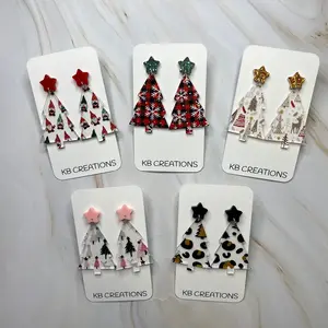 Christmas Tree Dangle Earrings