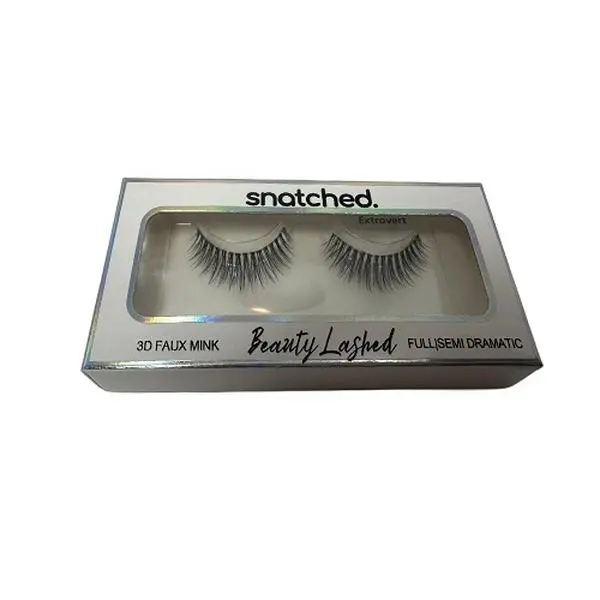 Beauty Lashed Snatched White "Extrovert" Eye Lashes - Nano-Grip Luxelash Technology, Up to 25 Wears, 8mm to 16mm Length, Lightweight Comfort - Faux, Eyelashes