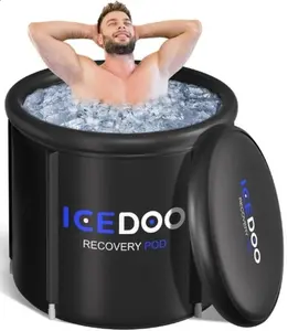 Extra-Large Ice Bath Tub: Outdoor Cold Water Soaking Tub with Lid — Portable Ice Bath & Cold Therapy Immersion Pool — A Spacious Ice Bath Tub for Home Cold Water Soaking Enthusiasts