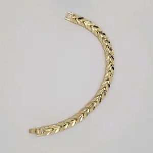 Beautifult Bracelet 7 inches 8 millimeters Laminated Gold Jewelry for Women Elegant Design