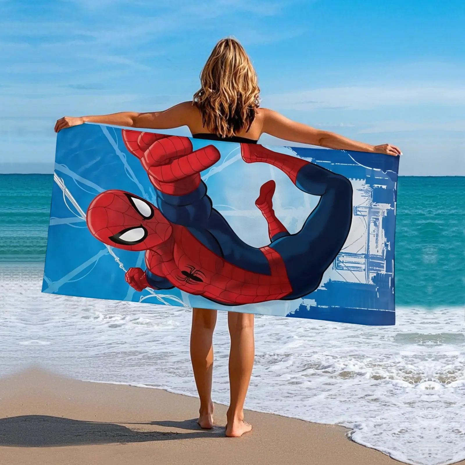 Marvel Spider Man Anime Art Beach Towel, Big Size Soft And Lightweight, Machine Washable And Wrinkle Resistant, Great For Beach Trips And Pool Parties