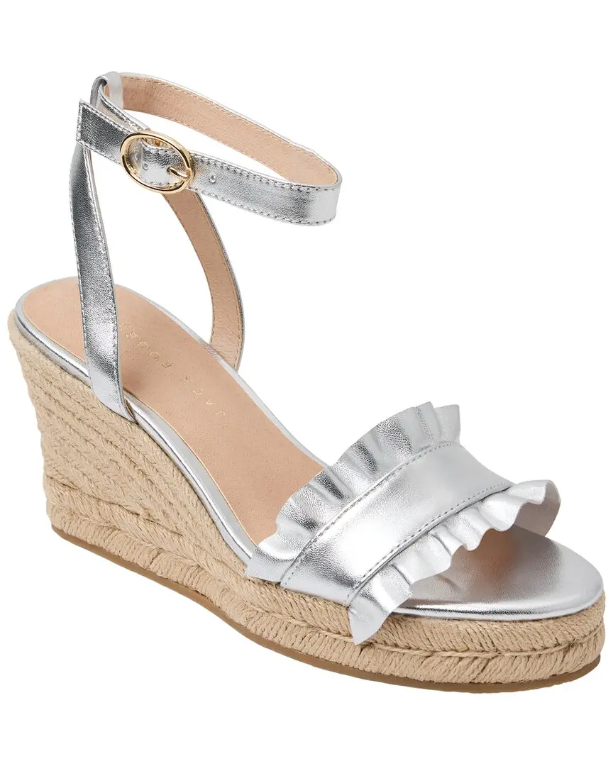 Jack Rogers Rozette Ruffle Wedge Leather Sandal