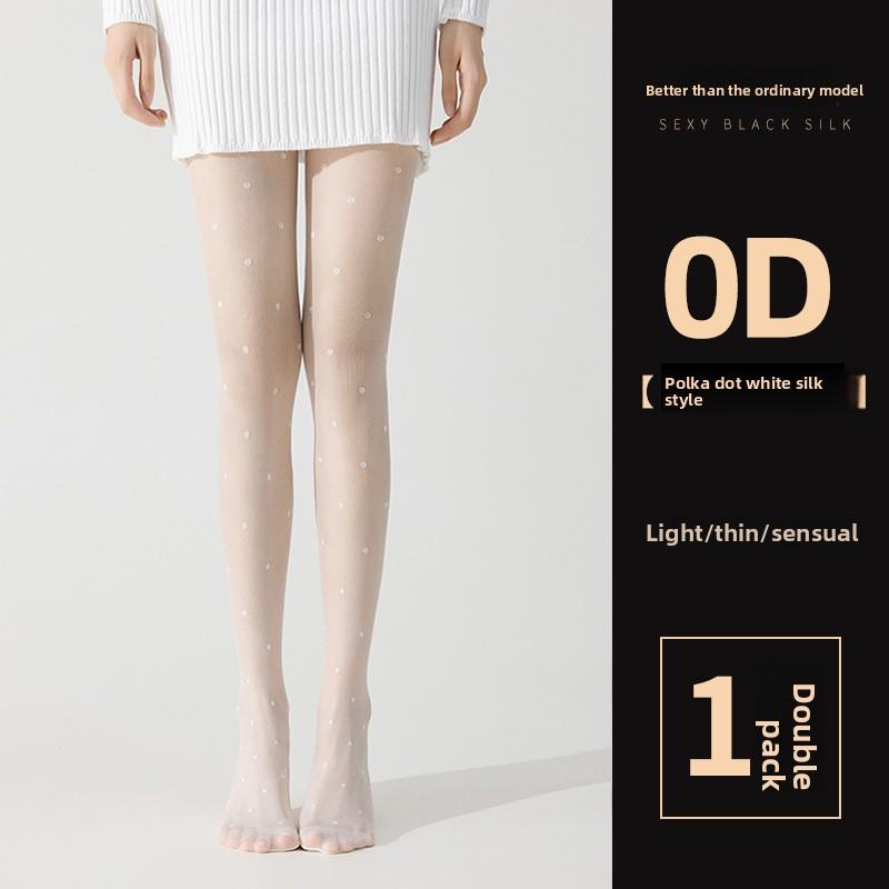 Polka Dot Black Stockings 0D High Translucency Black Pantyhose for Women, Ultra-Thin Invisible High-End Black Thin Tights, Anti-Snagging