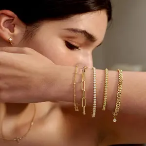 TEWIKY Dainty Bracelets For Women Trendy Jewelry Set For Women Bracelets Paperclip Box Herringbone Figaro Rope Chain Bracelet Fashion Pack Gifts For Fashion Summer Gift bracelet stack Beaded Textured