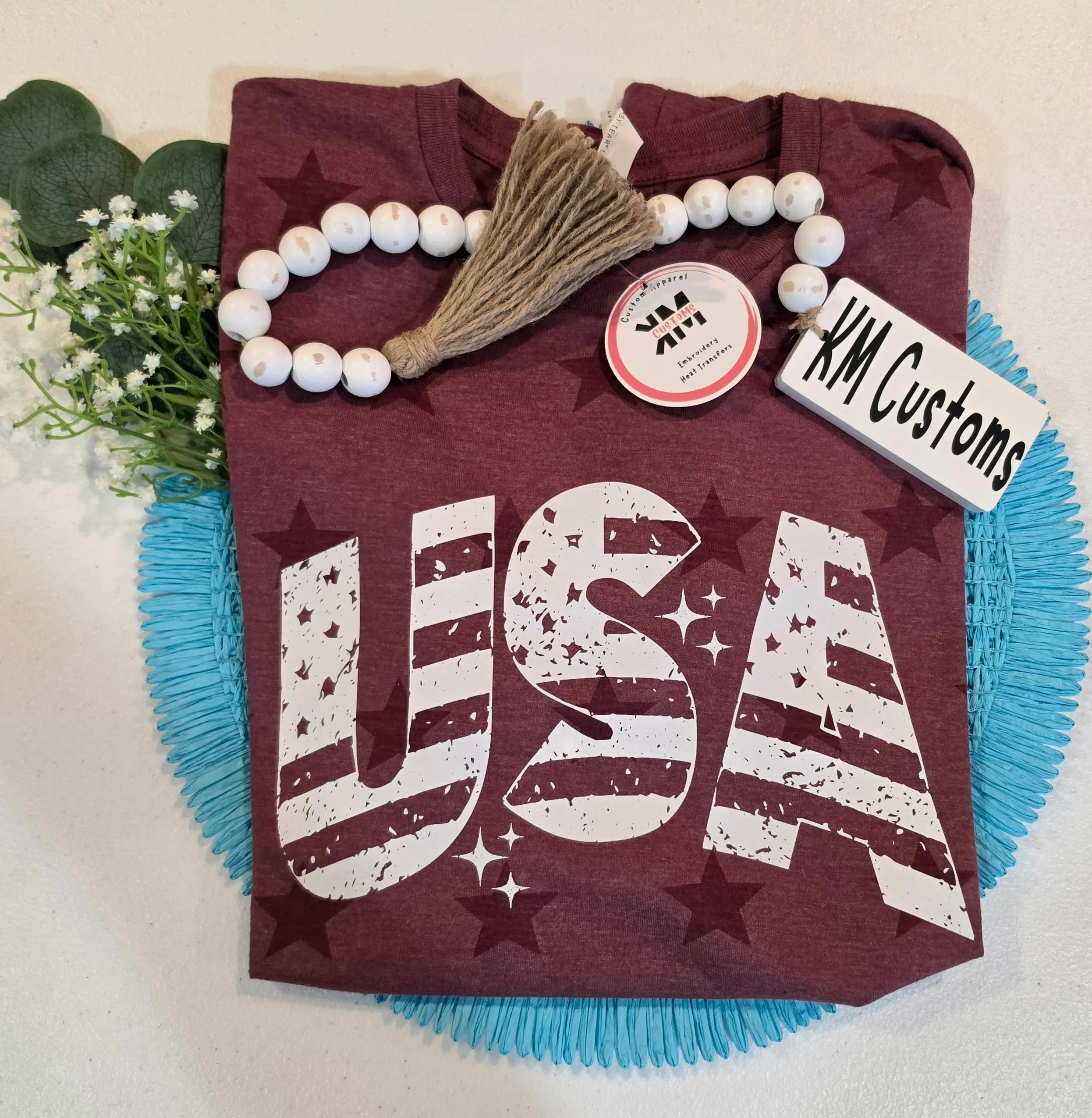 Retro Distressed "USA" Flag Graphic Tee