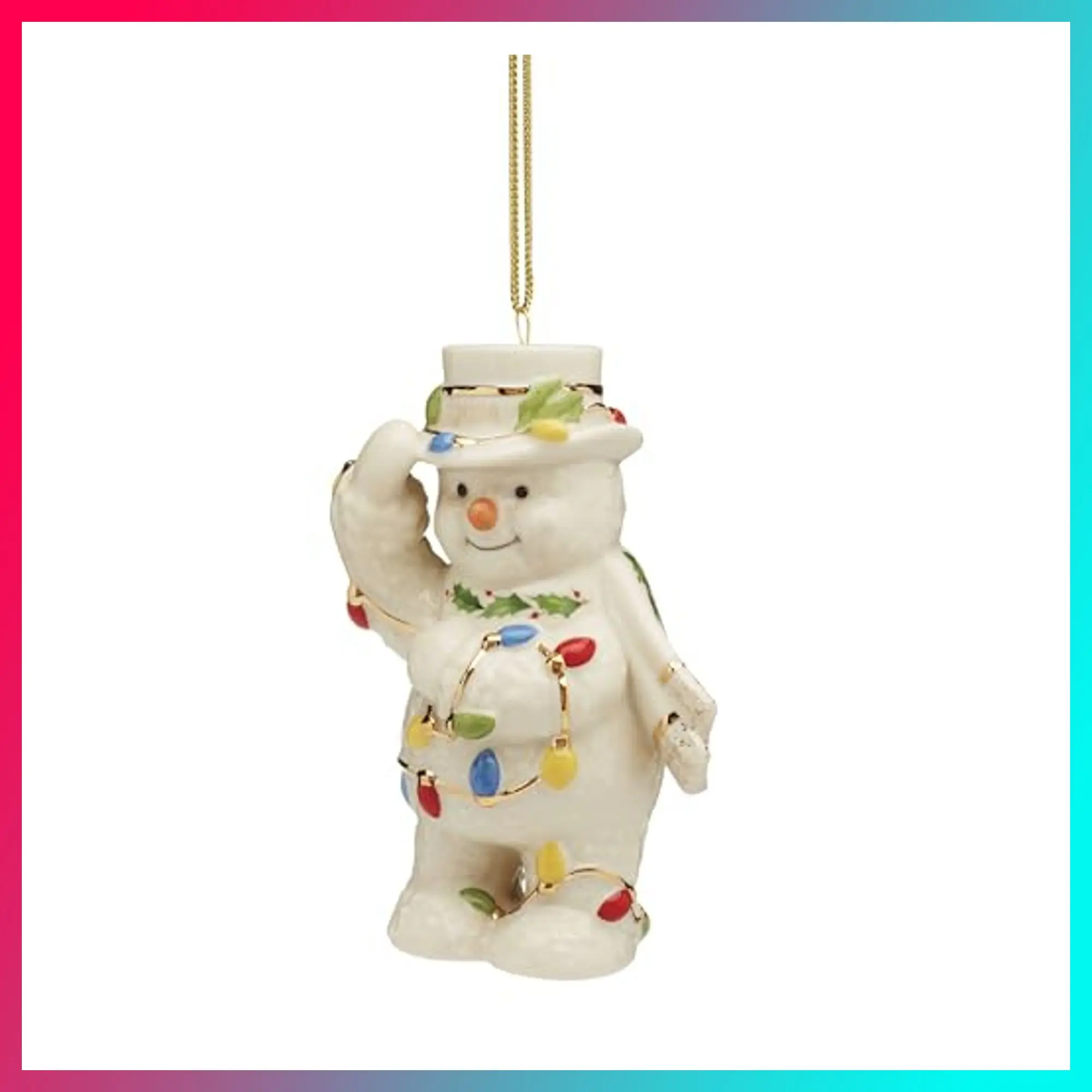 Lenox 895773 2024 Snowman with Christmas Lights Ornament