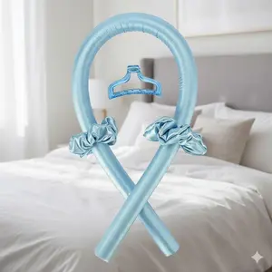 Soft Sleep-Friendly Elastic Curl Set: Adjustable No-Heat Hair Rollers, DIY Tangle-Free Design with Silicone Grip & Multiple Sizes, Portable Travel-Friendly 4-Piece Roller Kit for Wet/Dry Hair, Gentle Scalp Protection, Heatless Curling Set