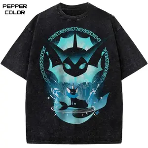 Vaporeon Graphic T-Shirt, PKM Shirt, Anime Vintage T-Shirt, Manga Shirt, Crew Neck Casual Cotton Shirt, Streetwear for Men, for Women, Gift for fans