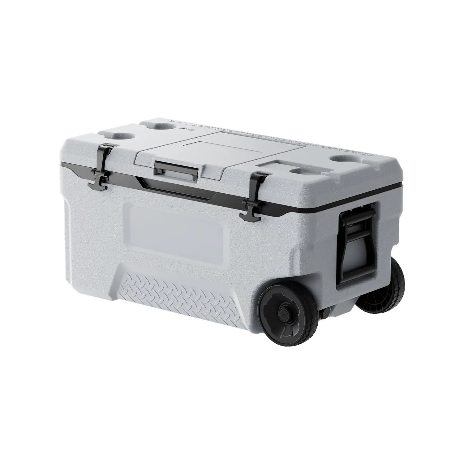 VEVOR 74 QT Rolling Portable Cooler - Heavy-Duty Handles, Cup Holder, Lightweight Rigid Insulated Material, Long-Lasting Ice Retention, Freshness Maintenance, Ideal for Family Outings, Fishing, 3-4 People, Maintains Freshness