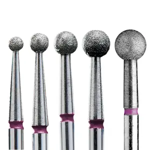 STALEKS PRO Diamond nail drill bit (ball) red | Set of 1 pcs