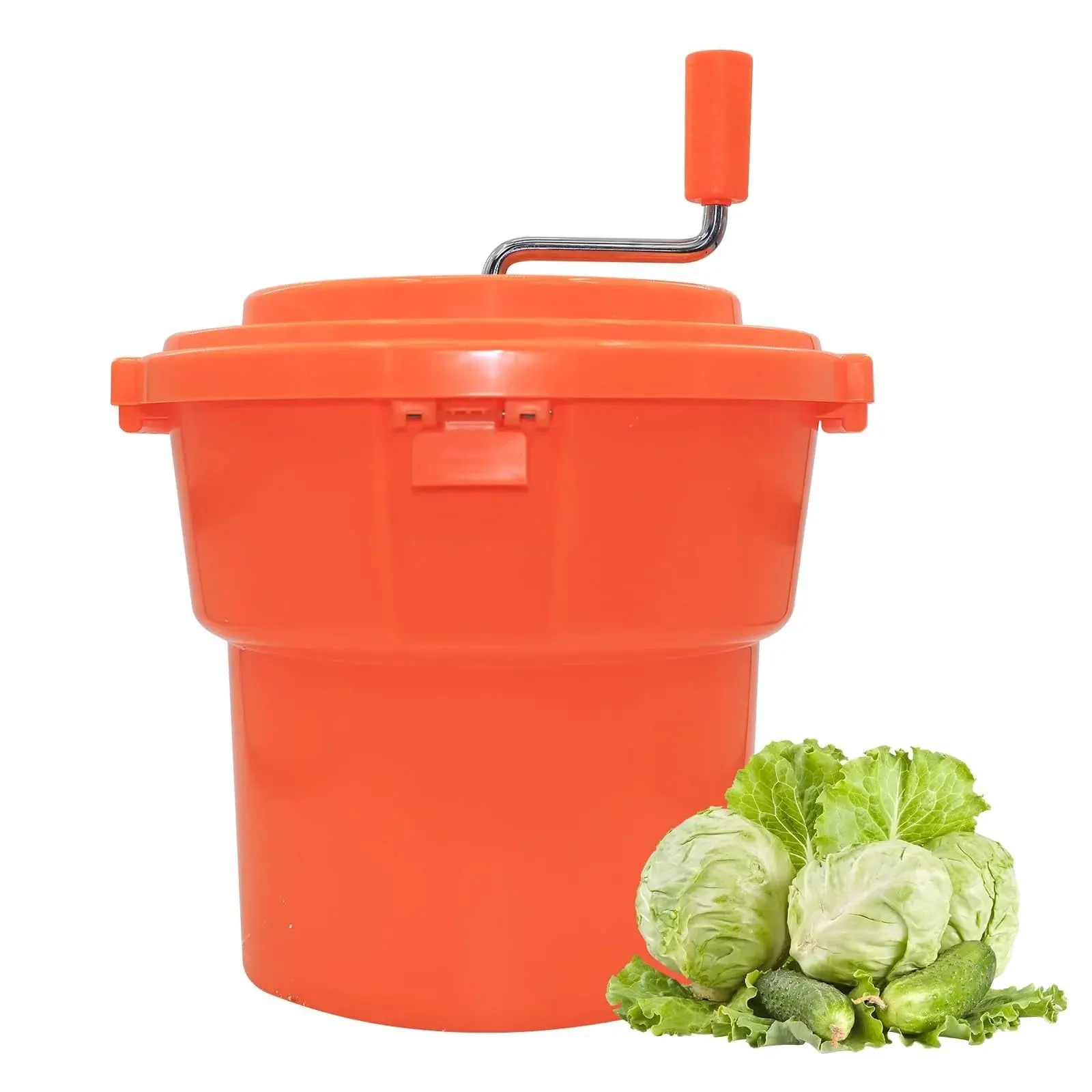 Hakka Manual Salad Spinner - 2.5gal/10Qt Durable Large Salad Dryer with Handles for Commercial Restaurants, Hotels, Canteens (Kitchenware, Fruit & Vegetable Utensil)