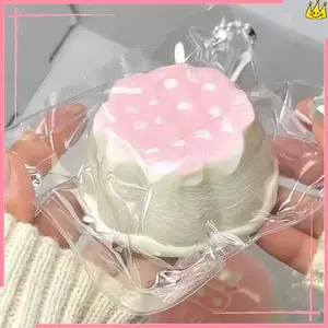 New Cute Simulation Bow Pudding Squeezing Toy With Soft Touch Office Stress Relief Tool Toy Ornament Party Birthday Gift
