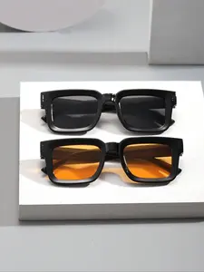 Men's Rectangle & Aviator Frame Sunglasses, Trendy Casual Sunglasses for Everyday Use, Fashion Accessories for Outdoor Activities, Classic Aviator Sunglasses