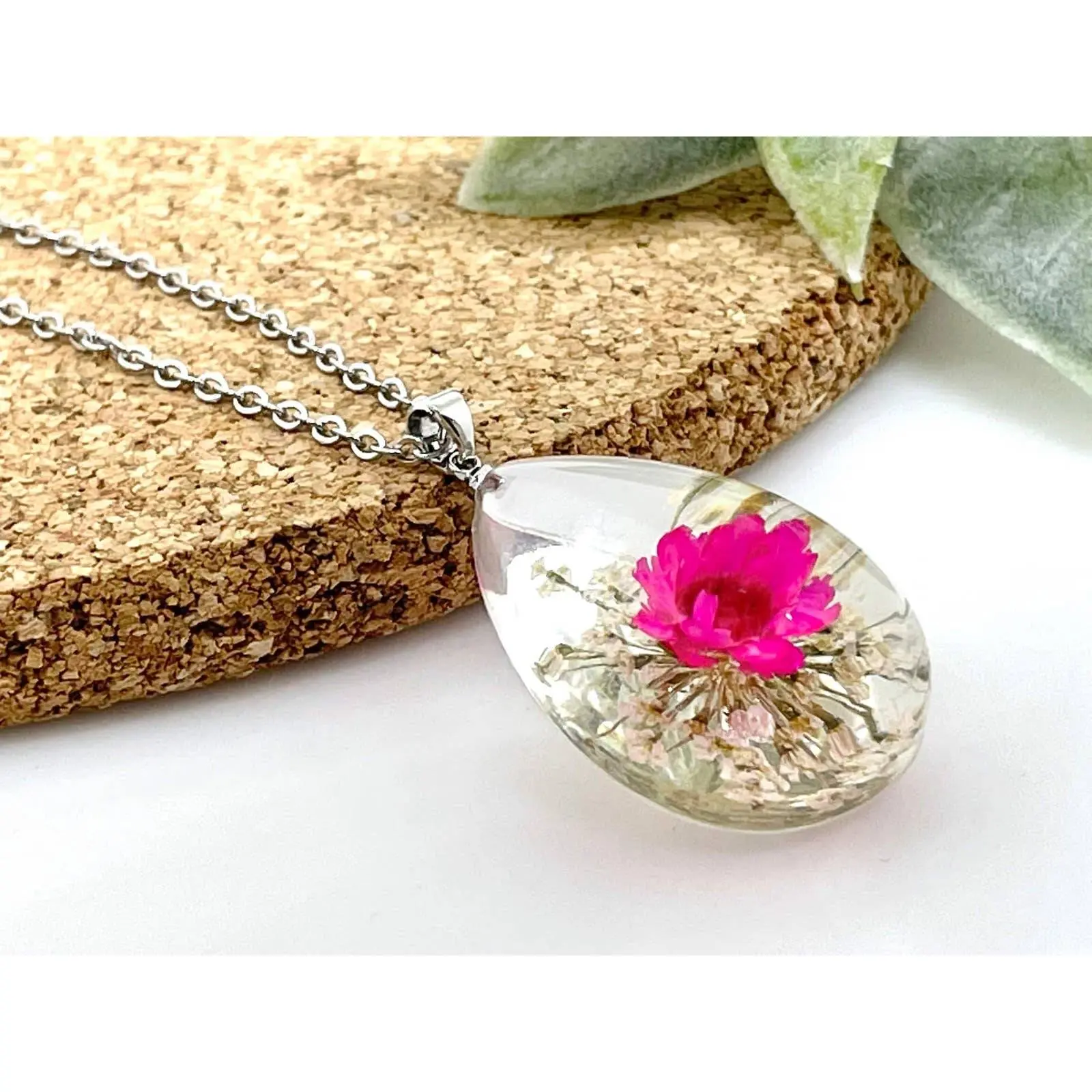 Pressed Flower Necklace - Dried Flower Jewelry - Real Flower Necklace