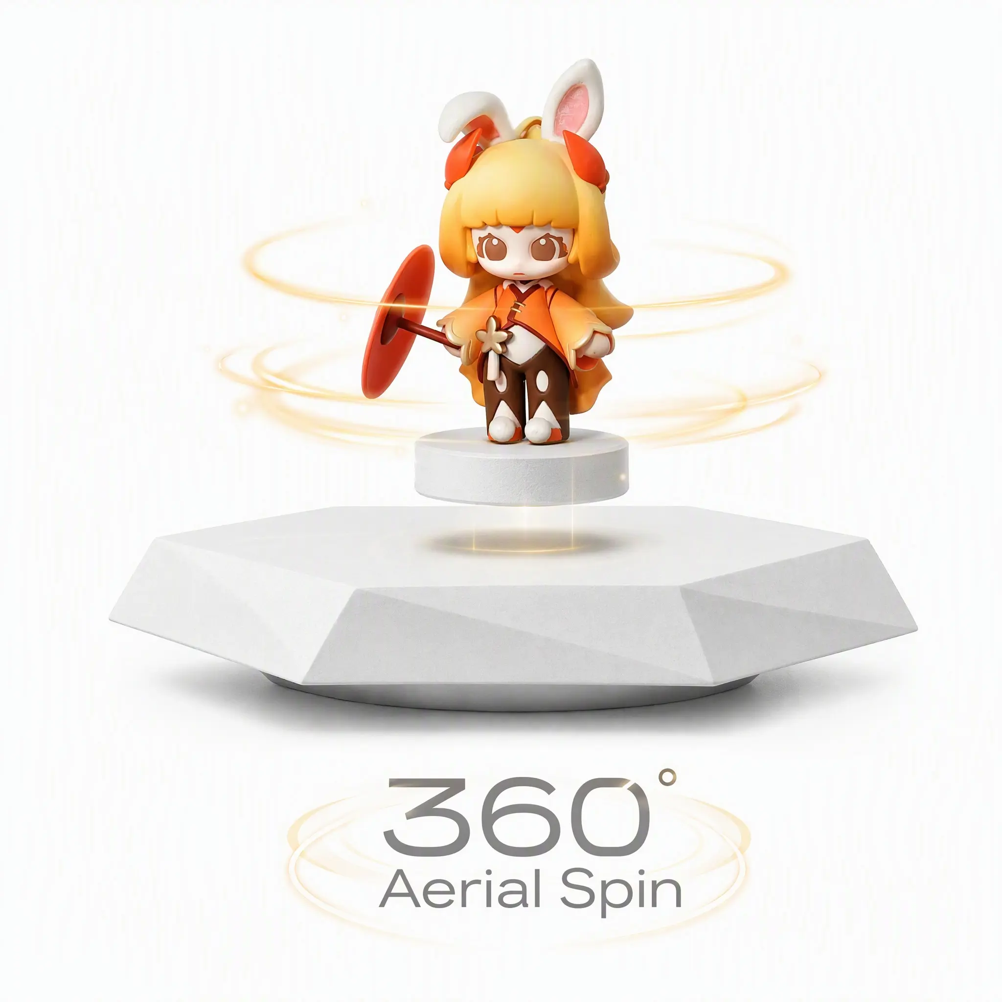 Magnetic Levitation Display Stand With 360° Aerial Spin，Action Figure Stand Modern Style Home Office Desktop Ornament for Festival Gifting