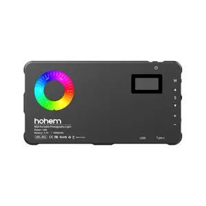 Hohem HPL-R01 RGB LED Photography Lighting, 4000mAh Powerbank, 2500K-9000K, 24 Effects Modes, Rechargeable DSLR Lighting for Vlogging, Gaming, Streaming, Photography, Video Conference, Long Battery Life, Fits Phone and Camera