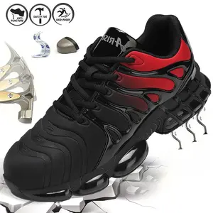 Steel Toe Shoes for Men Women, Slip Resistant Safety Work Shoes Puncture Proof Comfortable Indestructible Sneakers with Specialized Work Insole for Industry Construction Warehouse