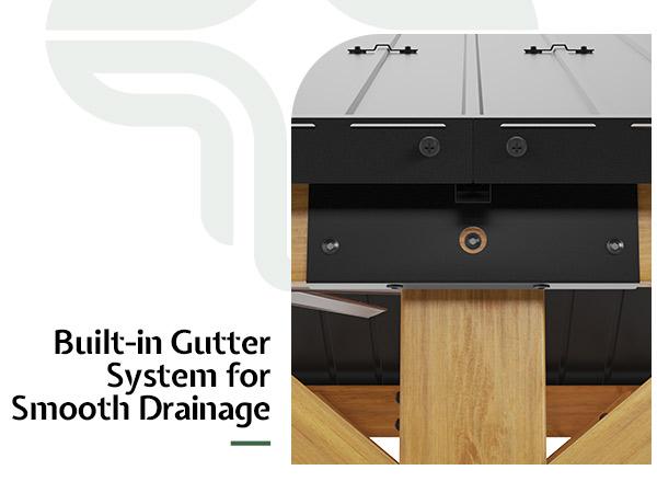 [Spring Sale] AMERLIFE 12'x24' Cedar Wood Hardtop Gazebo with Steel Roof, Waterproof Outdoor Carport Pavilion, Heavy-Duty Snow & Wind Resistant Canopy for Patio, Driveway, Garden