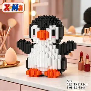 Cute Penguin Building Blocks Set - Kawaii Arctic Animal Micro Brick DIY Toy for Kids & Desk Decor