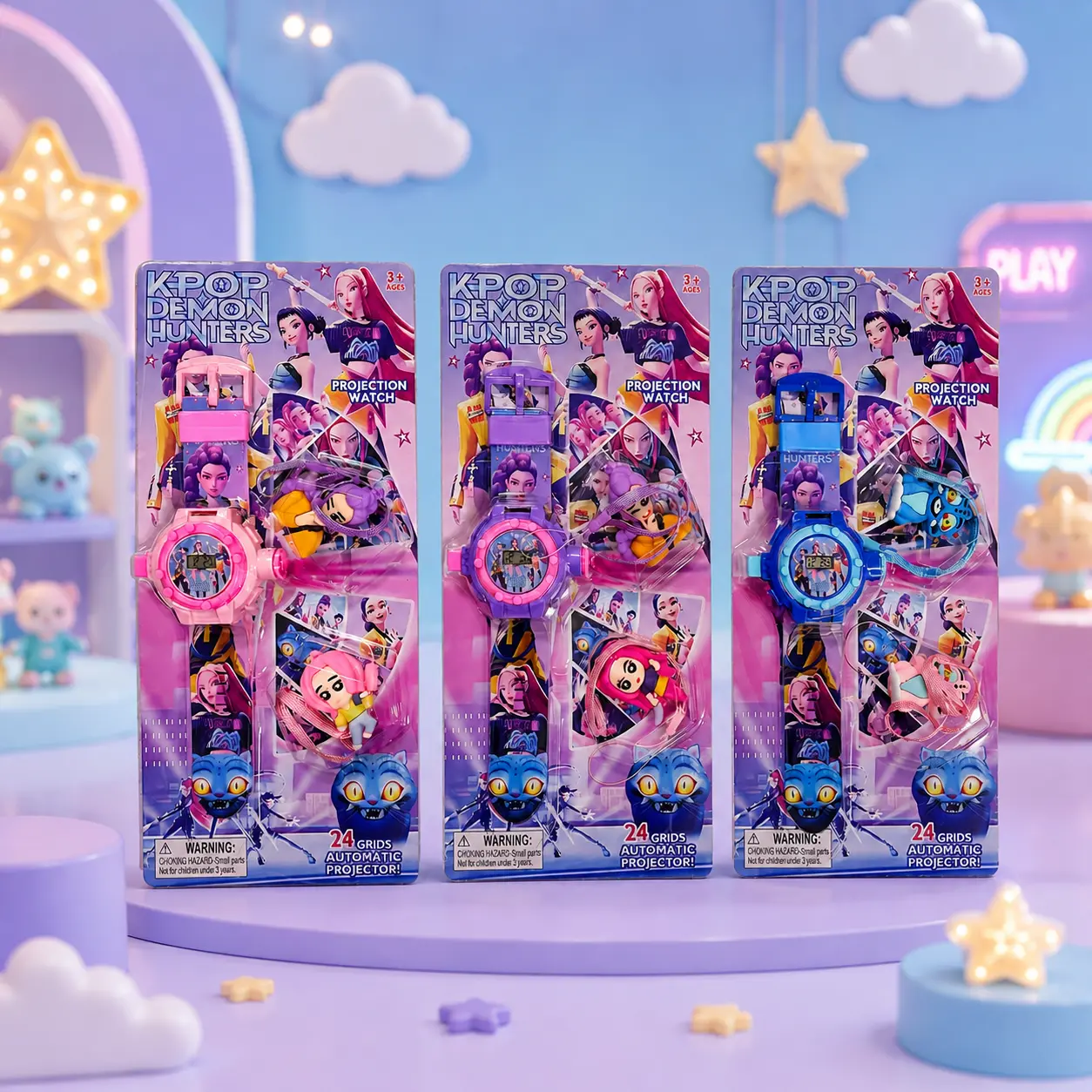 Cute Cartoon Watch Flashlight Projector Toys Animal Anime Pattern Toys Birthday Christmas Gift