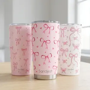 20oz Stainless Steel Coffee Tumbler with Lid, Insulated Vacuum Flask Travel Mug, Aesthetic Gift for Friends Women Girls Teens Mother's Day