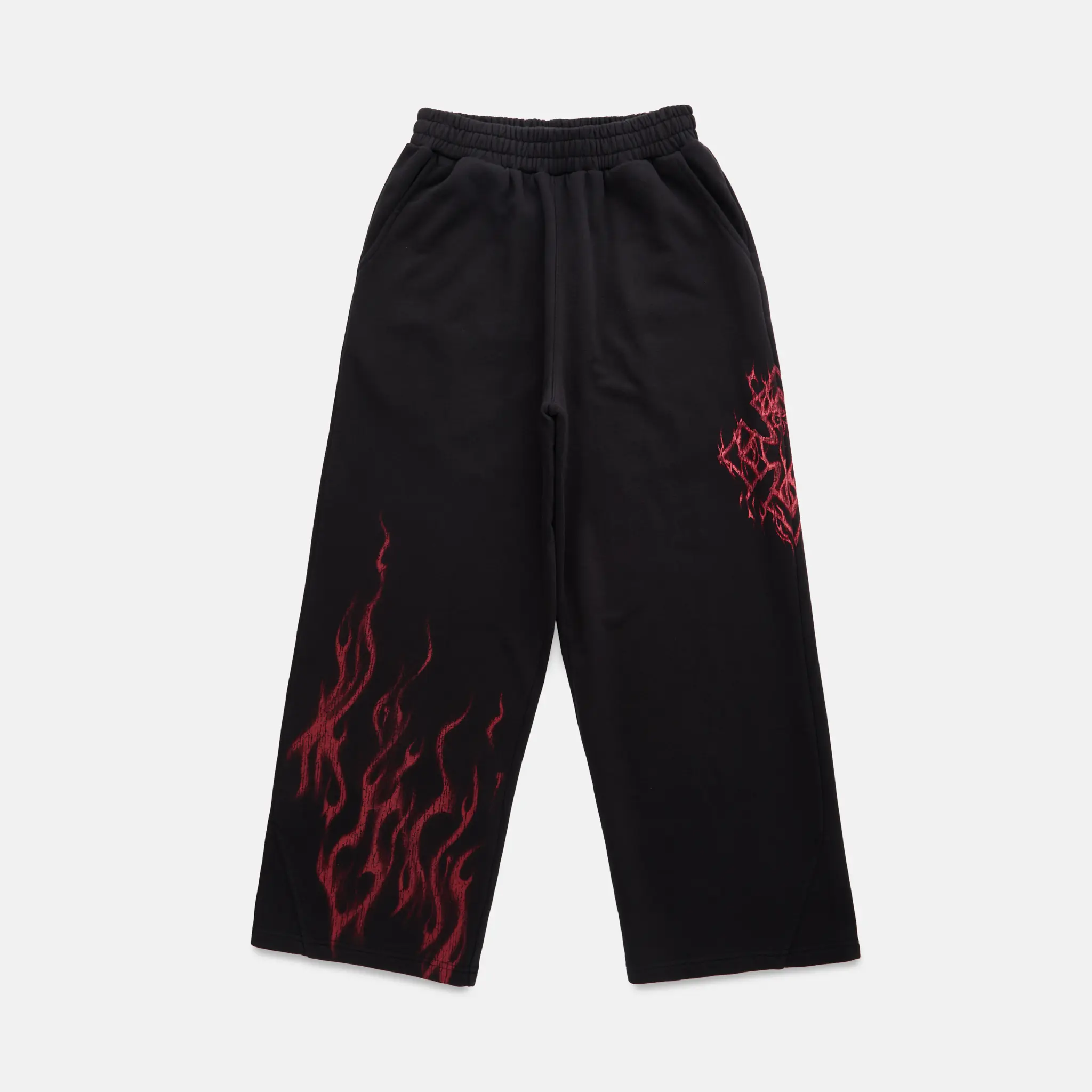 Ghost Sweats Red | Controlled Insanity | 450 GSM Wide Leg Sweatpants | Gym Streetwear